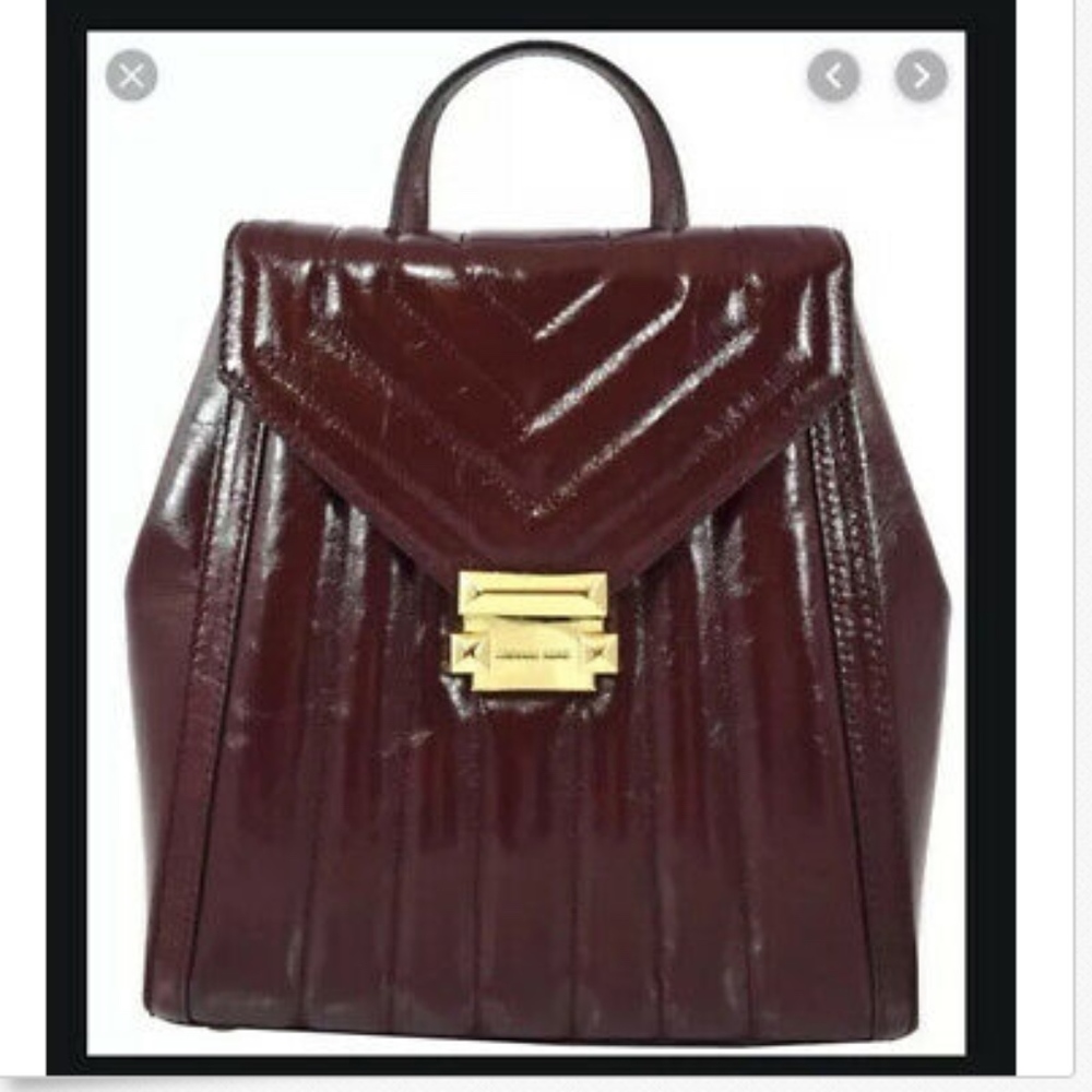 NWT Michael Kors Medium Oxblood Leather Backpack - Picture 3 of 8